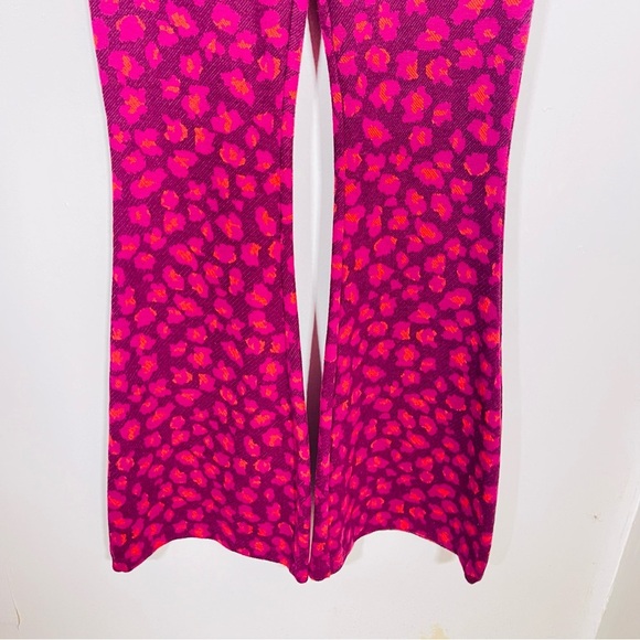 Anthropologie Knit Flare Pants Floral Wide Leg - Picture 7 of 9